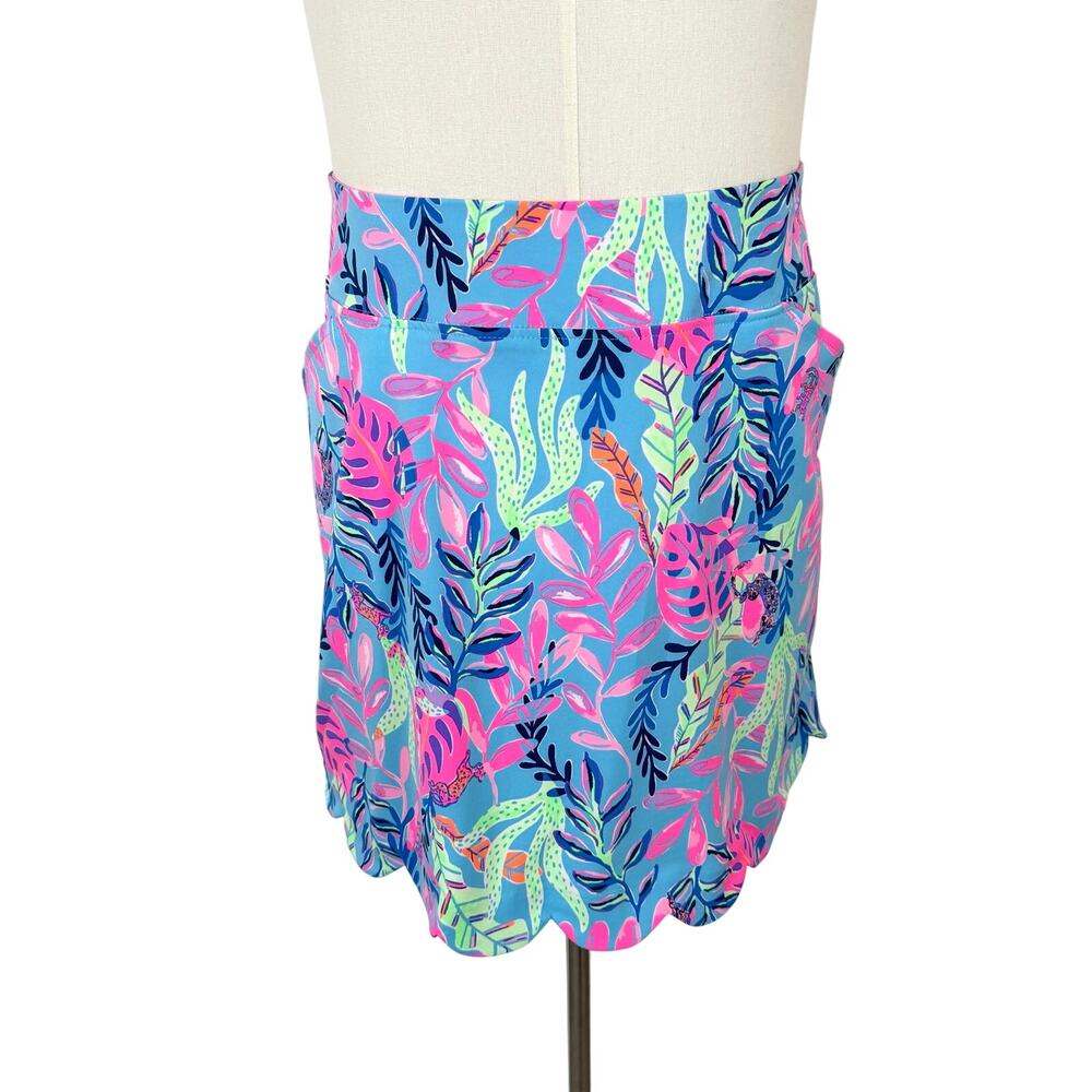 Lilly Pulitzer Luxletic Monica Skort Port Blue You've Been Spotted Golf 16